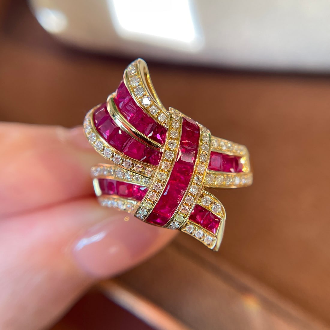 14k Gold 2 Ct Natural Ruby & Diamond Ring (1 of 5)