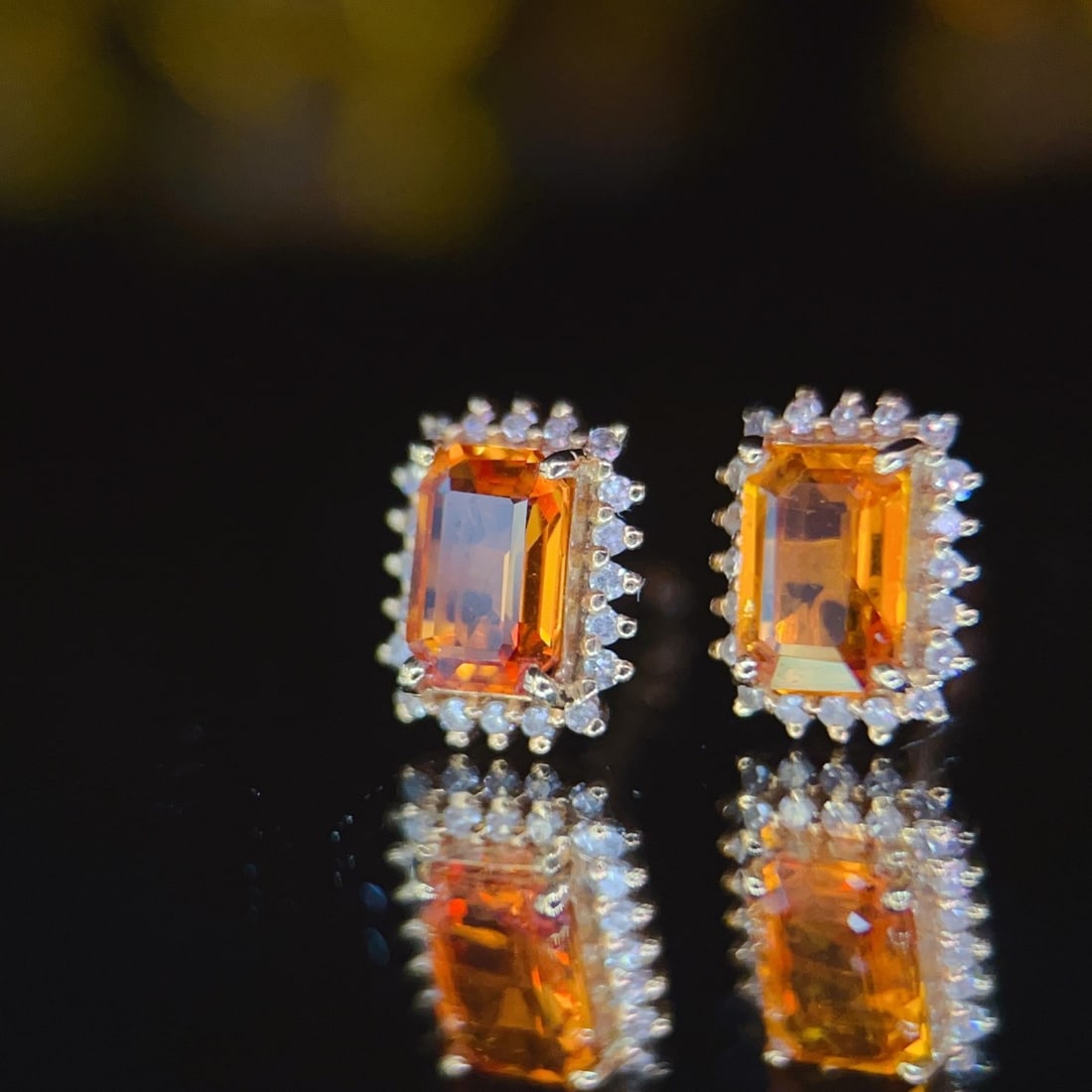 14k Gold 1.25 Ct Natural Sapphire & Diamond Earrings - 4