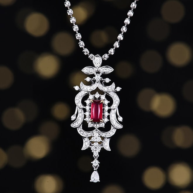 14k Gold 0.88 Ctw Natural Ruby & Diamond Pendant( Without Chain ) (1 of 8)