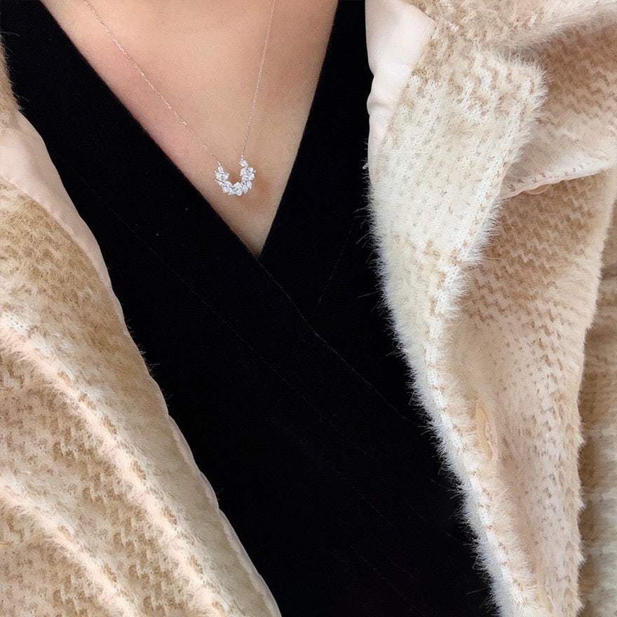 14k Gold 1 Ct Natural H Diamond Necklace - 4