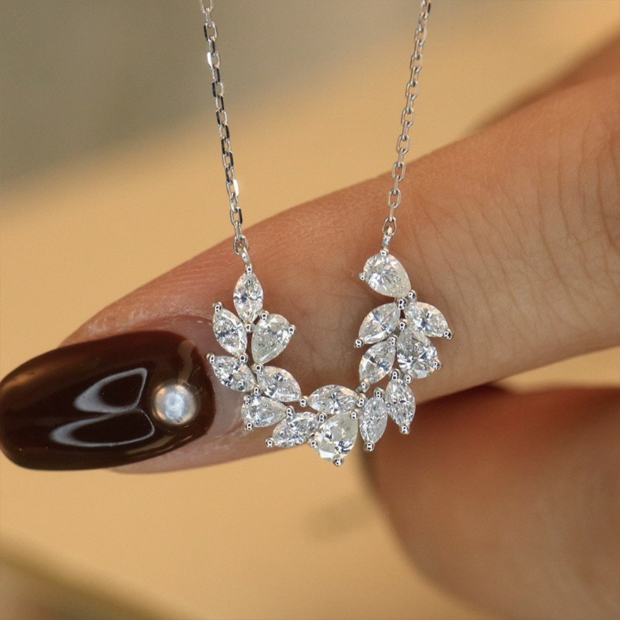 14k Gold 1 Ct Natural H Diamond Necklace - 7