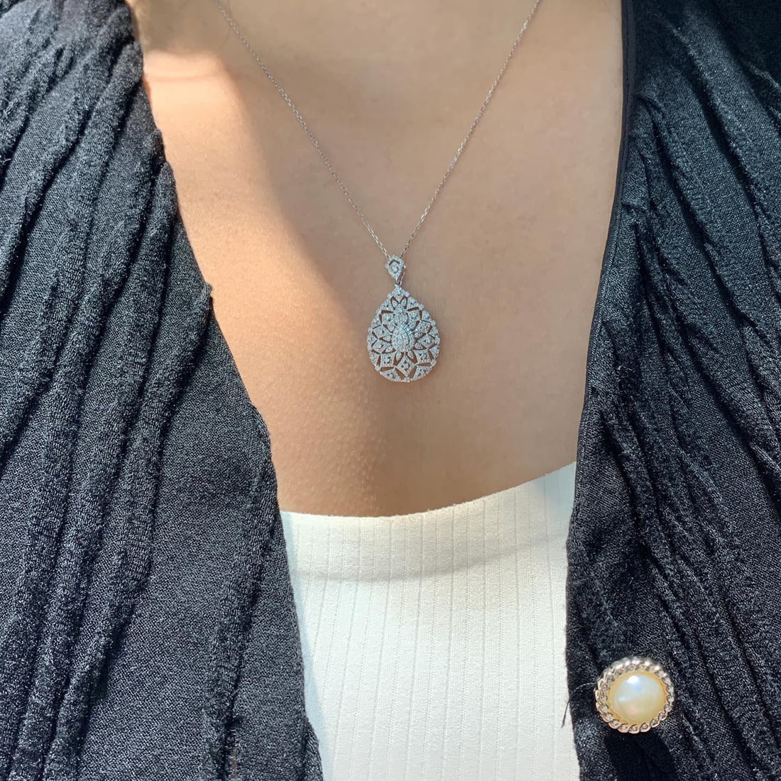 14k Gold 0.5 Ct Natural H Diamond Pendant( Without Chain ) - 5