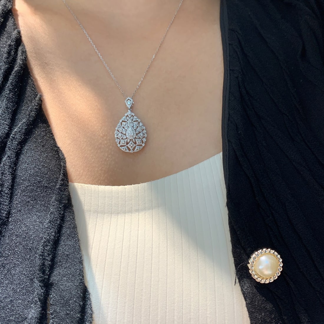 14k Gold 0.5 Ct Natural H Diamond Pendant( Without Chain ) - 7