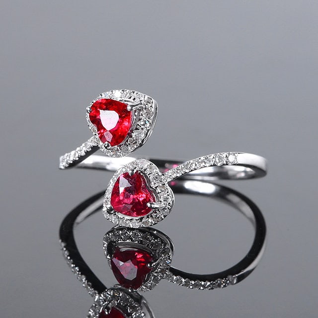 14k Gold 1.09 Ctw Natural Ruby & Diamond Ring - 3