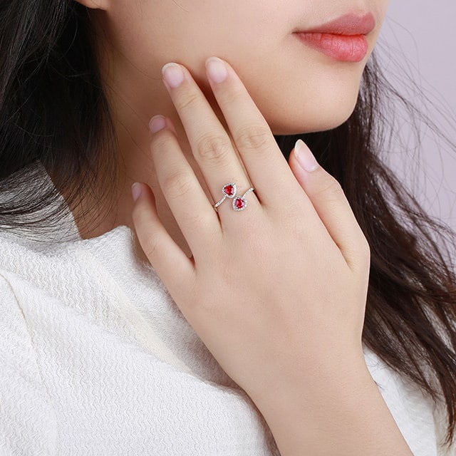 14k Gold 1.09 Ctw Natural Ruby & Diamond Ring - 6