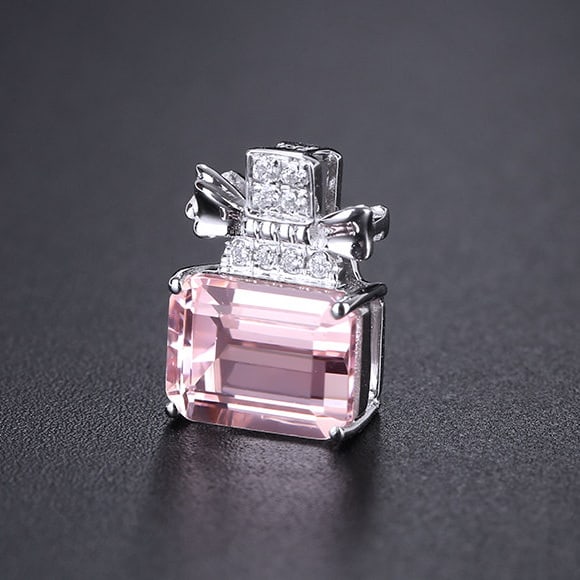 14k Gold 1.67 Ctw Natural Morganite & Diamond Pendant( Without Chain ) - 3