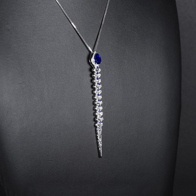 14k Gold 1.32 Ctw Natural Sapphire & Sapphire Pendant( Without Chain ) - 3