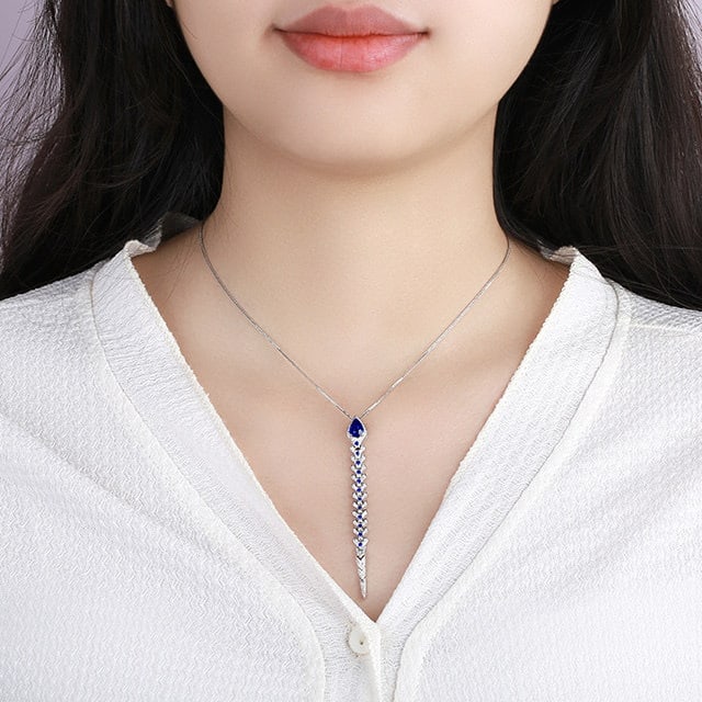 14k Gold 1.32 Ctw Natural Sapphire & Sapphire Pendant( Without Chain ) - 5