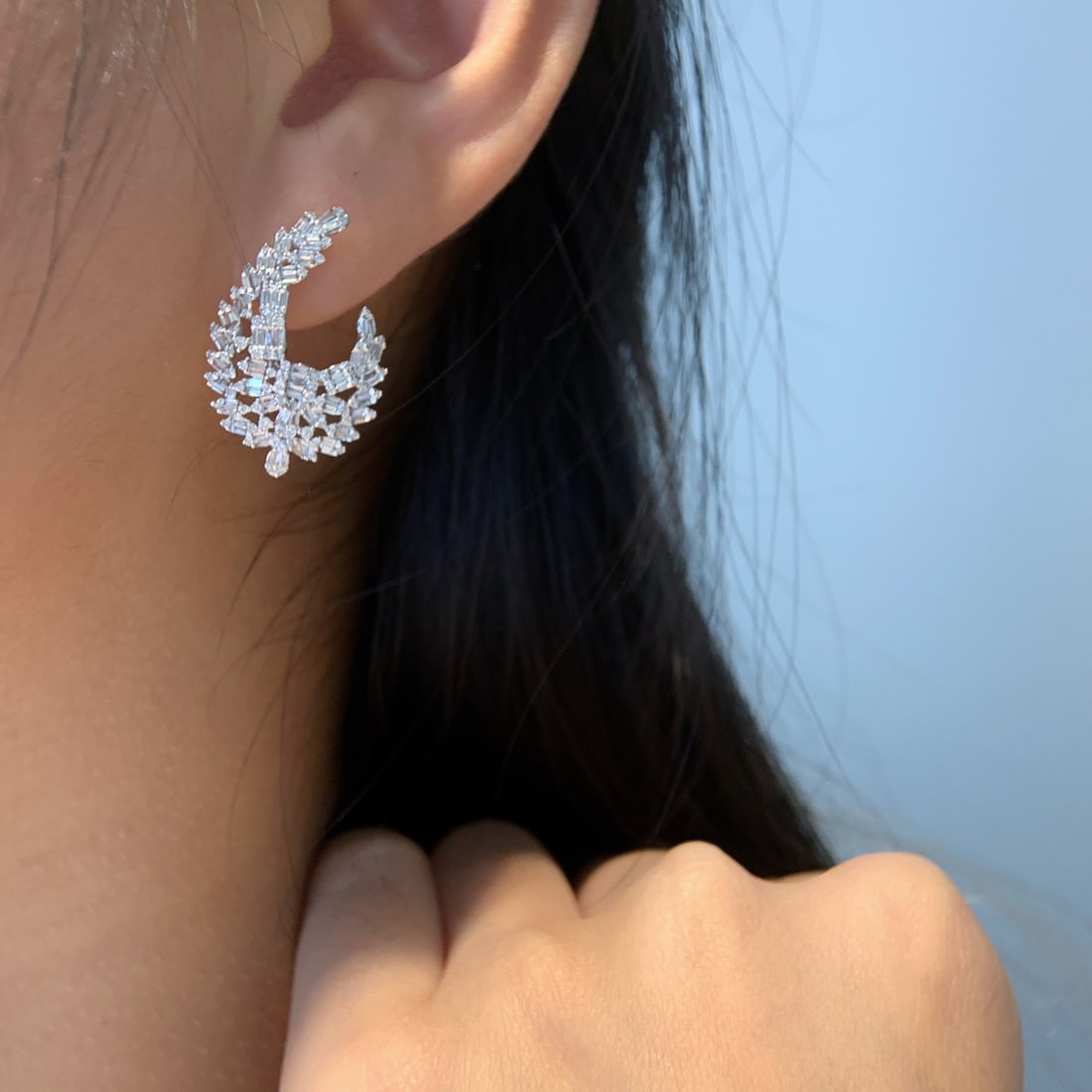 14k Gold 1.06 Ct Natural H Diamond Earrings - 3