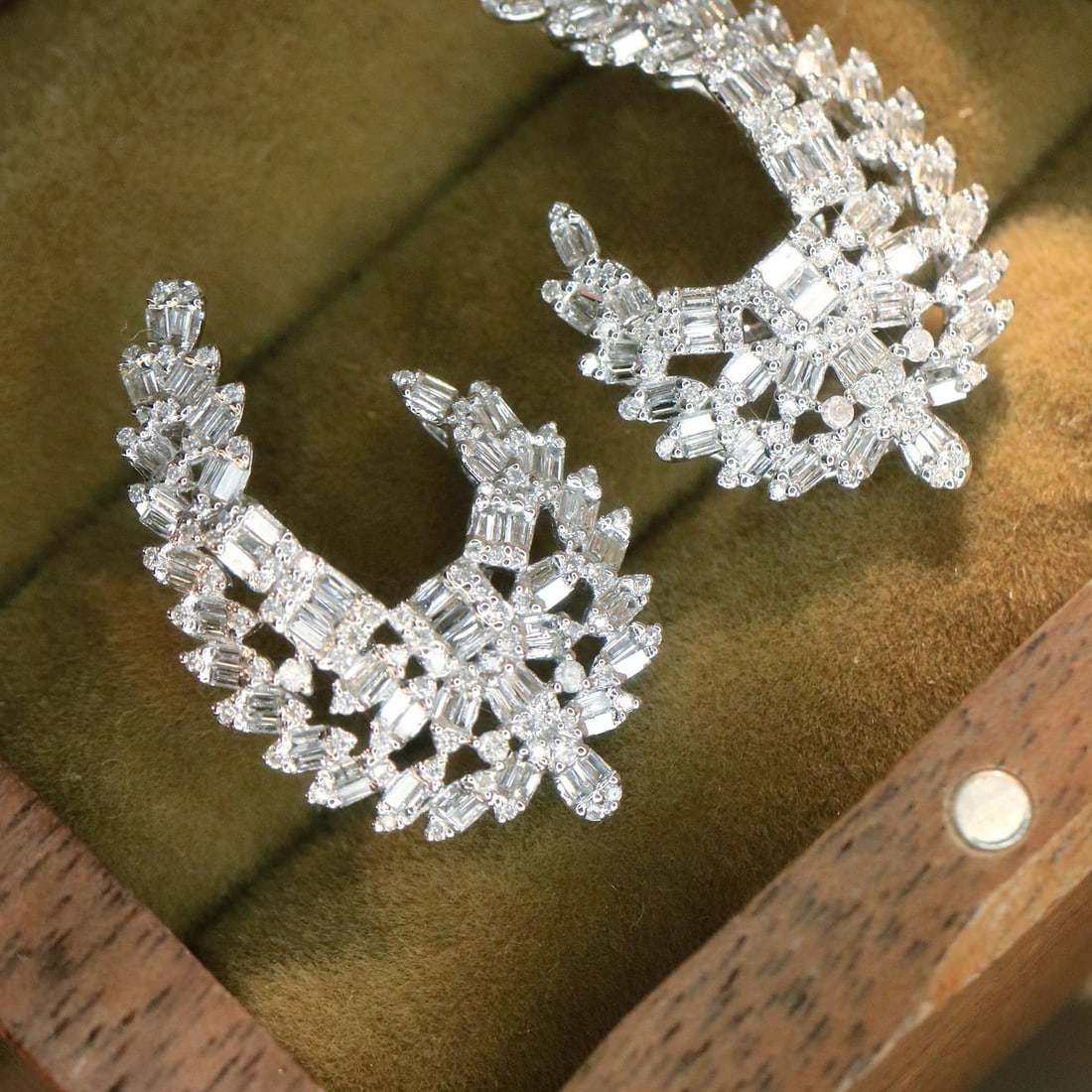 14k Gold 1.06 Ct Natural H Diamond Earrings - 7