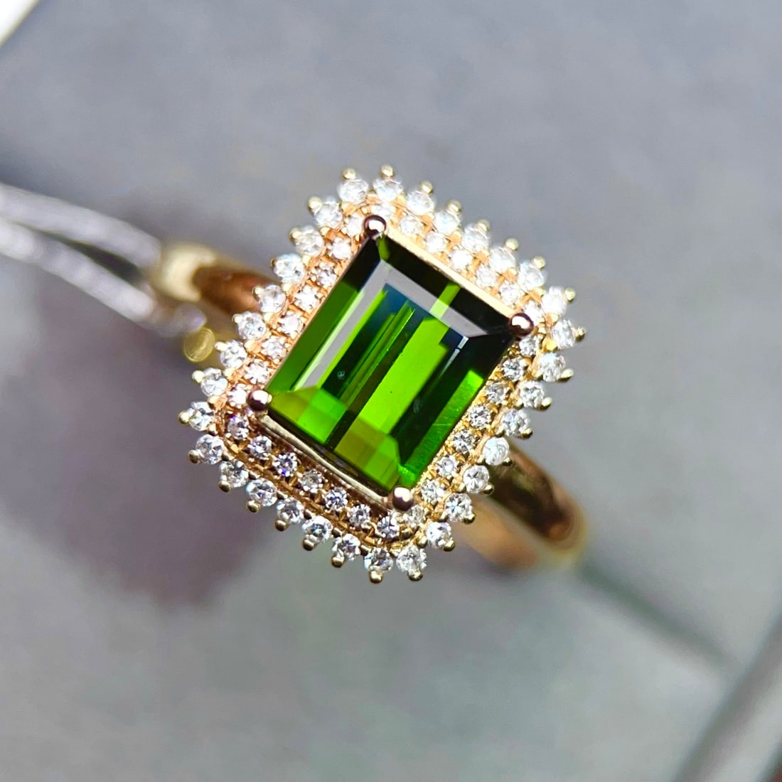 14k Gold 1.70 Ctw Natural Tourmaline & Diamond Ring - 2