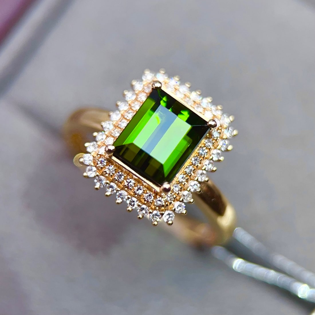 14k Gold 1.70 Ctw Natural Tourmaline & Diamond Ring - 3