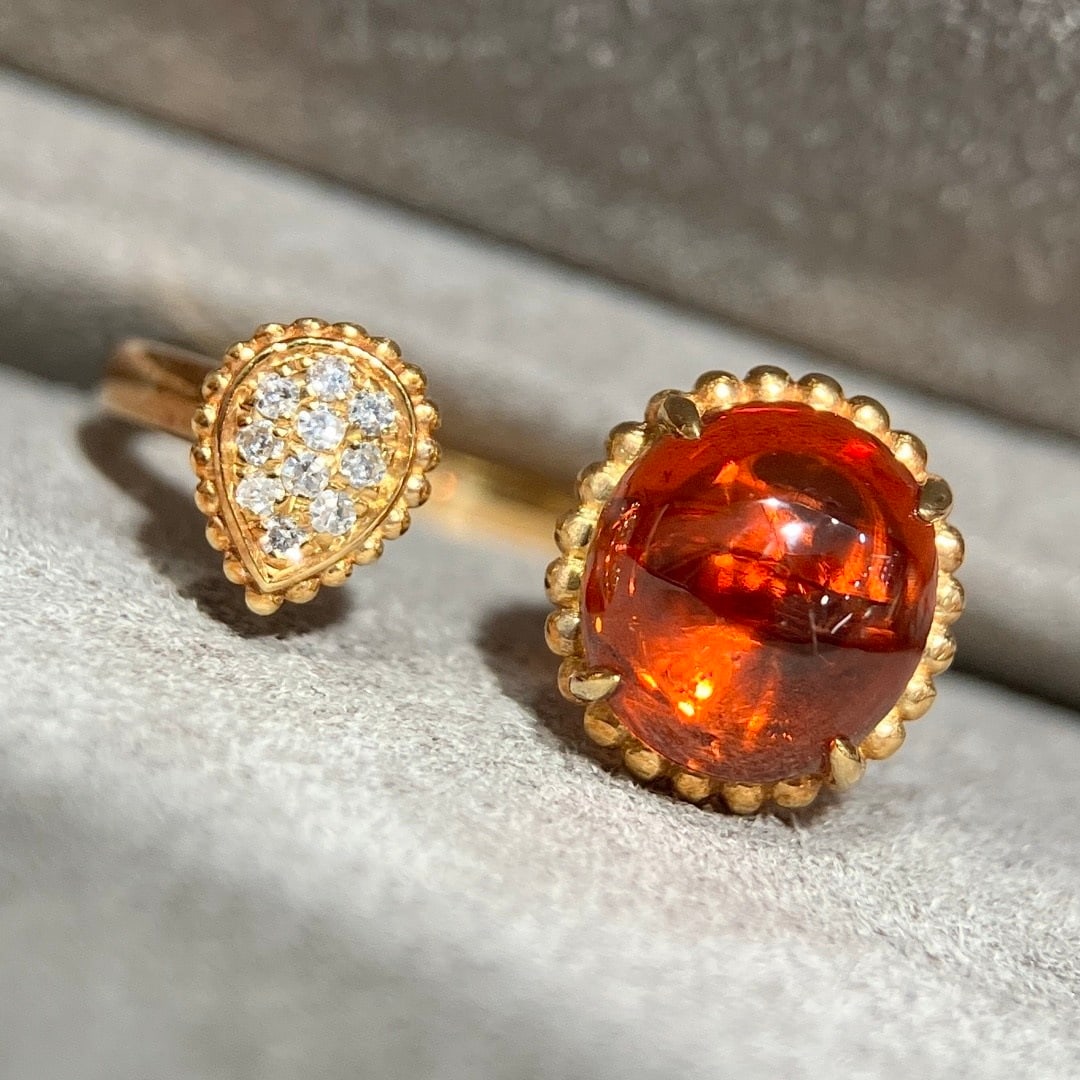 14k Gold 2.55 Ct Natural Spessartine & Diamond Ring (1 of 9)