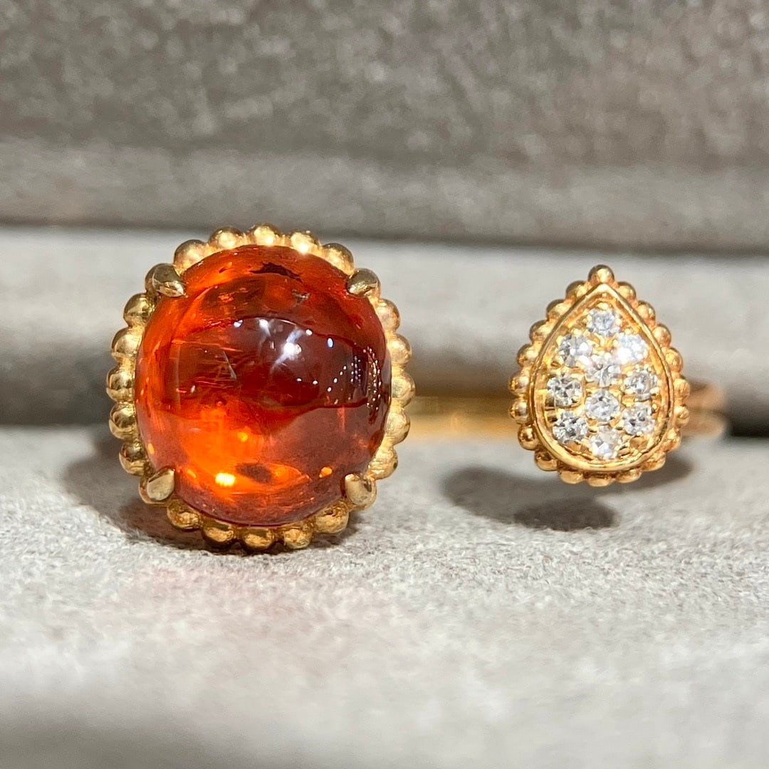 14k Gold 2.55 Ct Natural Spessartine & Diamond Ring - 4