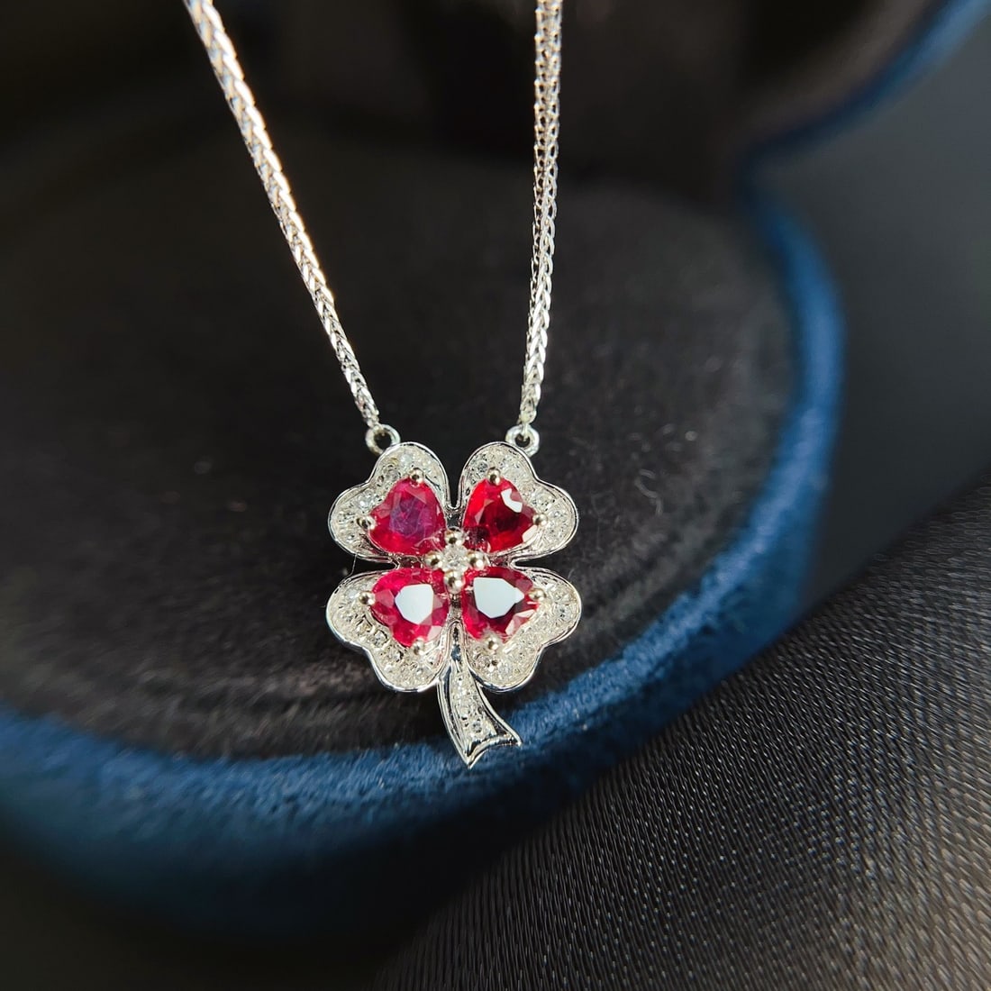 14k Gold 1.00 Ct Natural Ruby & Diamond Necklace - 2