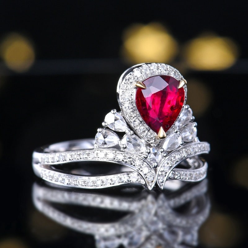 14k Gold 1.22 Ctw Natural Ruby & Diamond Ring - 3