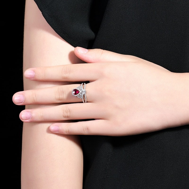 14k Gold 1.22 Ctw Natural Ruby & Diamond Ring - 8