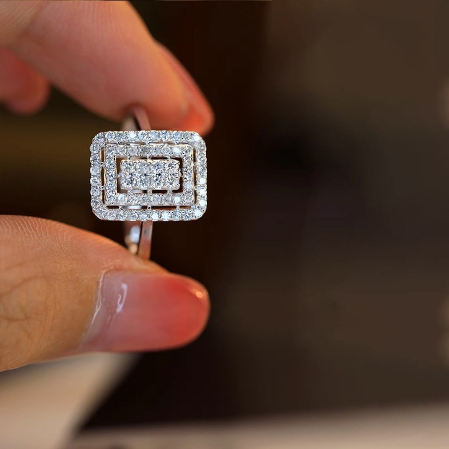 14k Gold 0.5 Ct Natural H Diamond Ring - 3