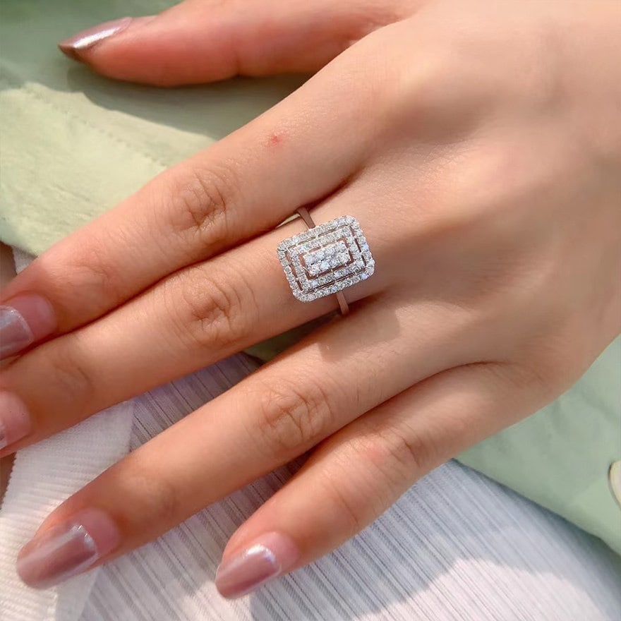 14k Gold 0.5 Ct Natural H Diamond Ring - 7