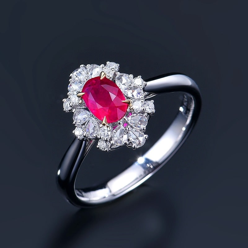 14k Gold 0.97 Ctw Natural Ruby & Diamond Ring - 4