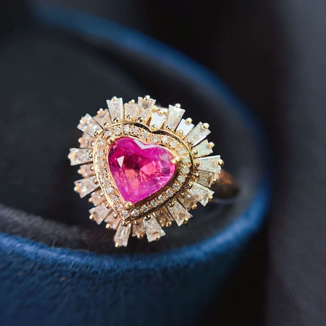 14k Gold 1.10 Ct Natural Ruby & Diamond Ring/pendant( Without Chain ) - 3