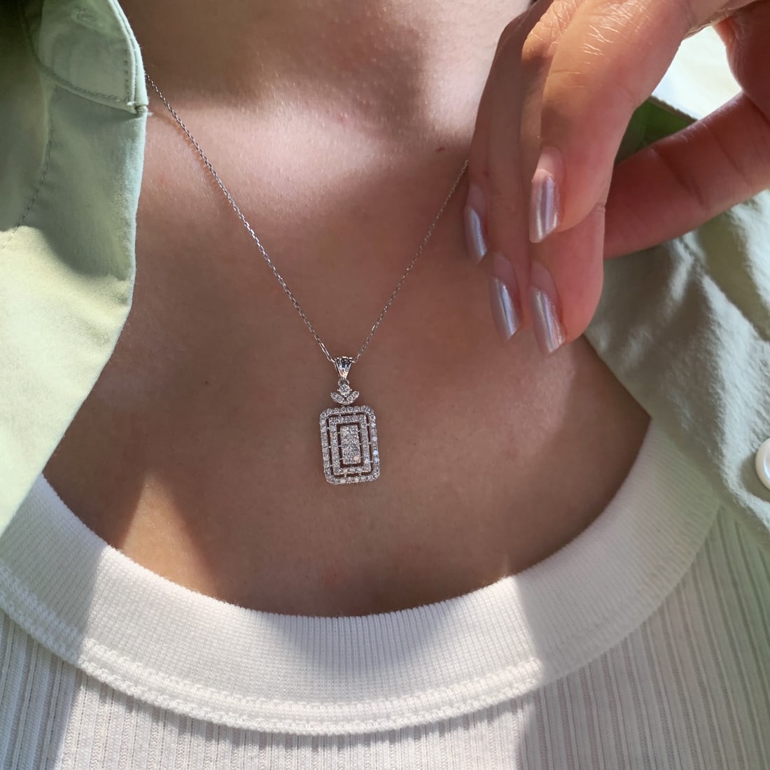 14k Gold 0.56 Ct Natural H Diamond Pendant( Without Chain ) - 4