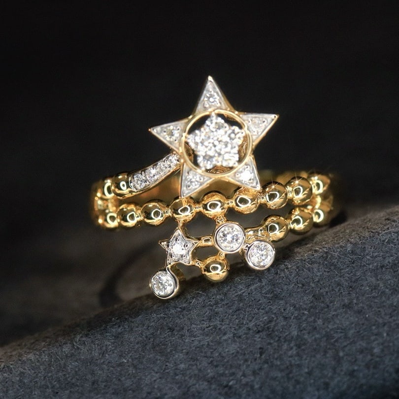 14k Gold 0.25 Ct Natural H Diamond Ring - 2