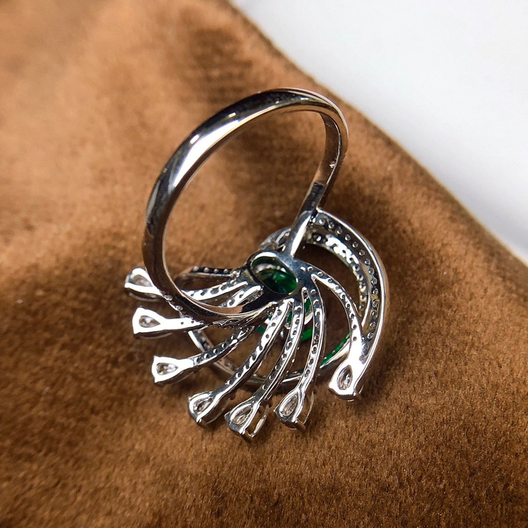 14k Gold 2.01 Ctw Vivid Green Natural Emerald & Diamond Ring - 6