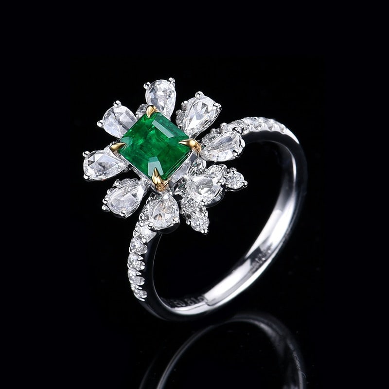 14k Gold 1.76 Ctw Vivid Green Natural Emerald & Diamond Ring/pendant( Without Chain ) - 3