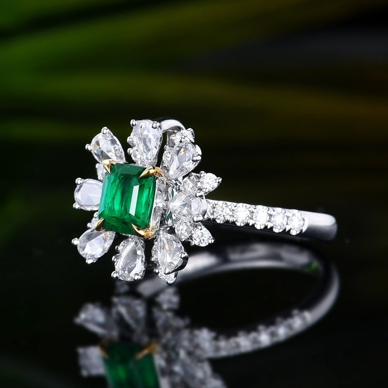 14k Gold 1.76 Ctw Vivid Green Natural Emerald & Diamond Ring/pendant( Without Chain ) - 4