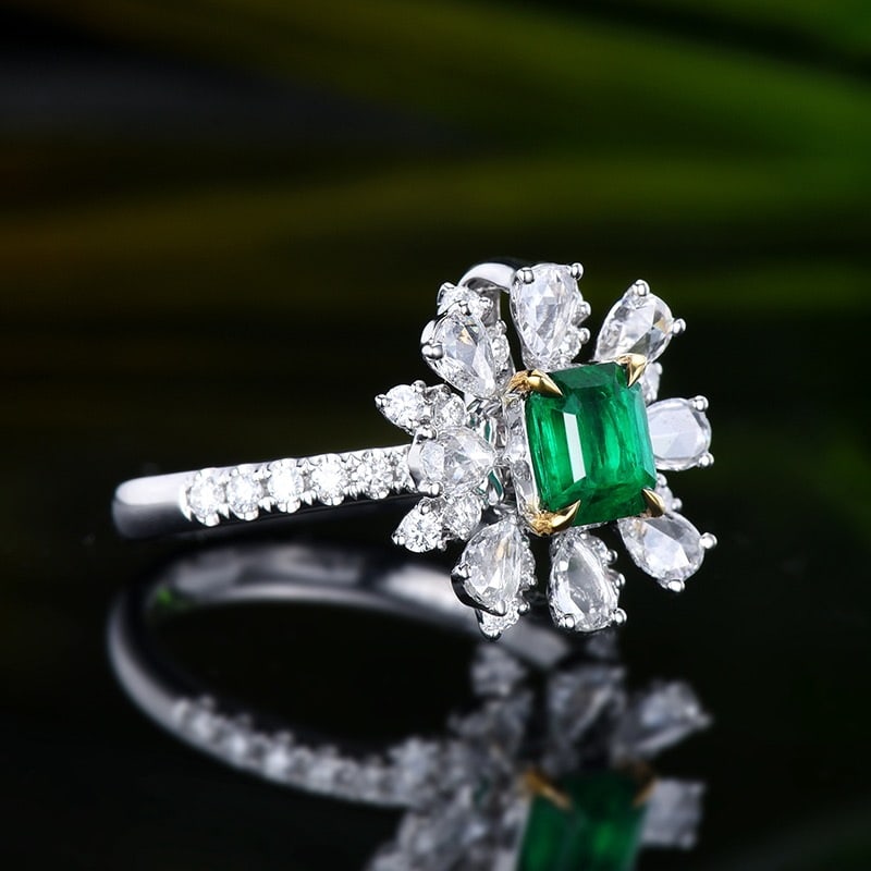 14k Gold 1.76 Ctw Vivid Green Natural Emerald & Diamond Ring/pendant( Without Chain ) - 5