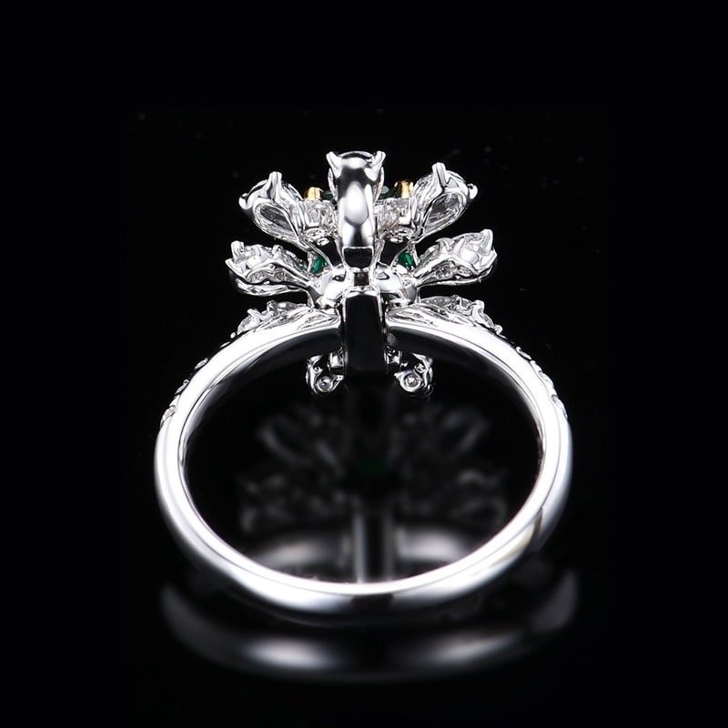 14k Gold 1.76 Ctw Vivid Green Natural Emerald & Diamond Ring/pendant( Without Chain ) - 6