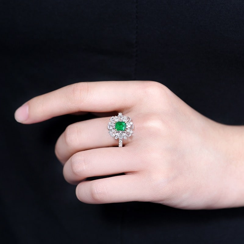 14k Gold 1.76 Ctw Vivid Green Natural Emerald & Diamond Ring/pendant( Without Chain ) - 7