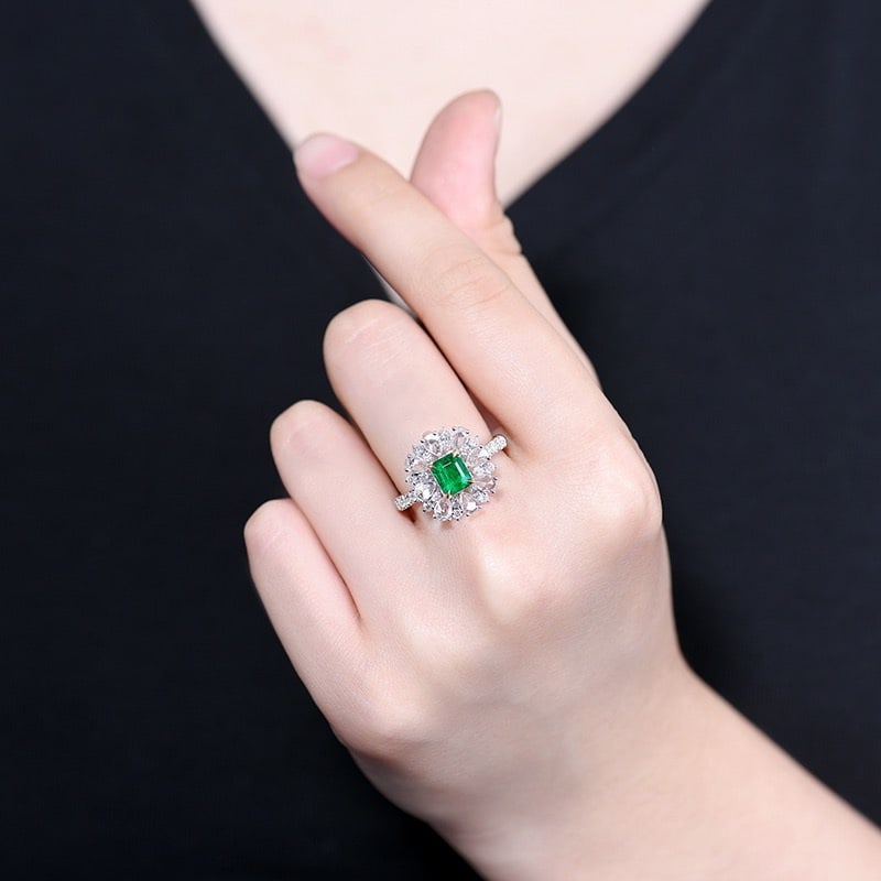 14k Gold 1.76 Ctw Vivid Green Natural Emerald & Diamond Ring/pendant( Without Chain ) - 8