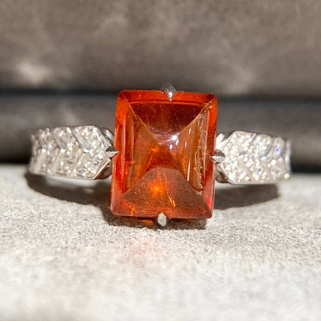 14k Gold 3.68 Ctw Natural Spessartine & Diamond Ring (1 of 8)