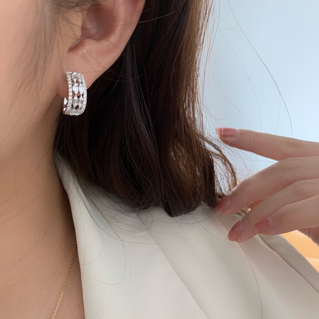 14k Gold 0.9 Ct Natural H Diamond Earrings - 6