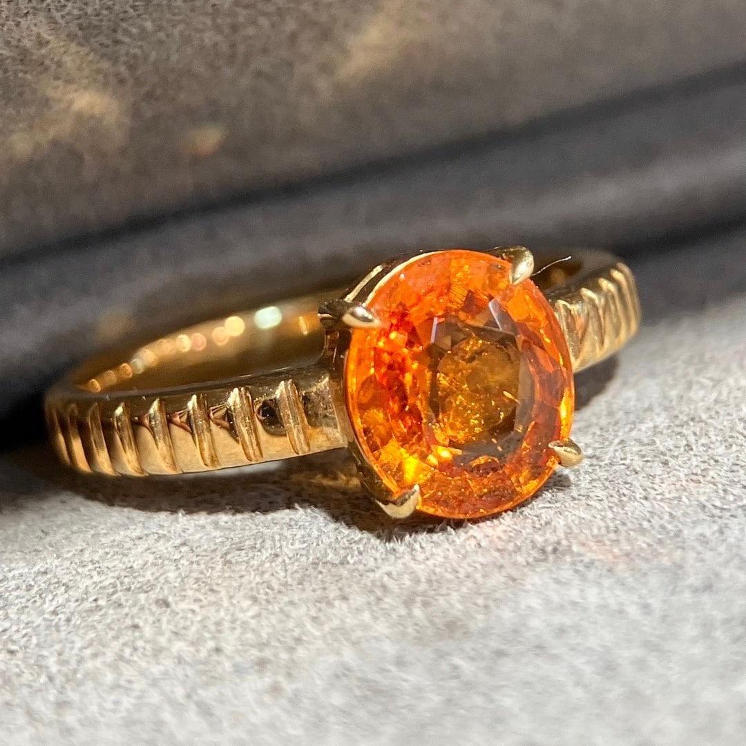 14k Gold 2.01 Ct Natural Spessartine Ring - 3