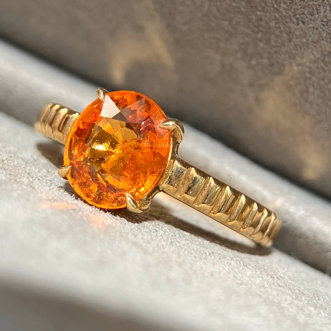 14k Gold 2.01 Ct Natural Spessartine Ring - 5