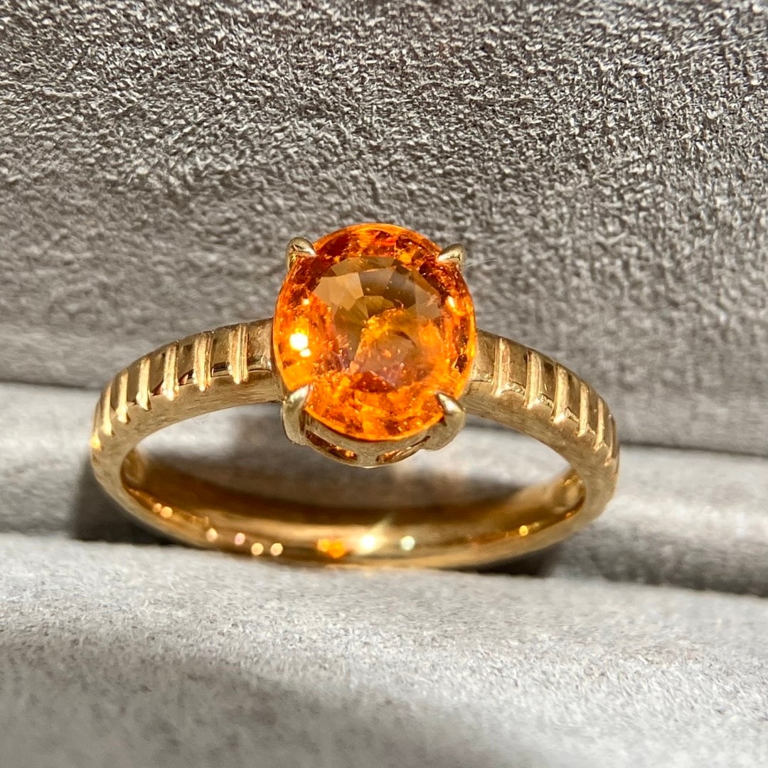 14k Gold 2.01 Ct Natural Spessartine Ring - 6
