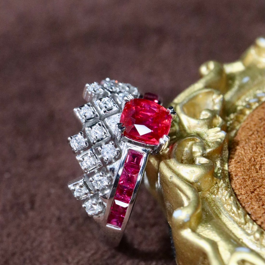 14k Gold 1.80 Ctw Natural Ruby & Ruby Ring - 2