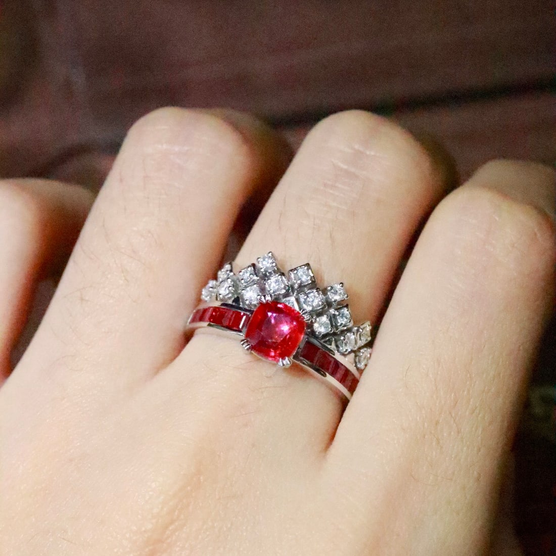 14k Gold 1.80 Ctw Natural Ruby & Ruby Ring - 5