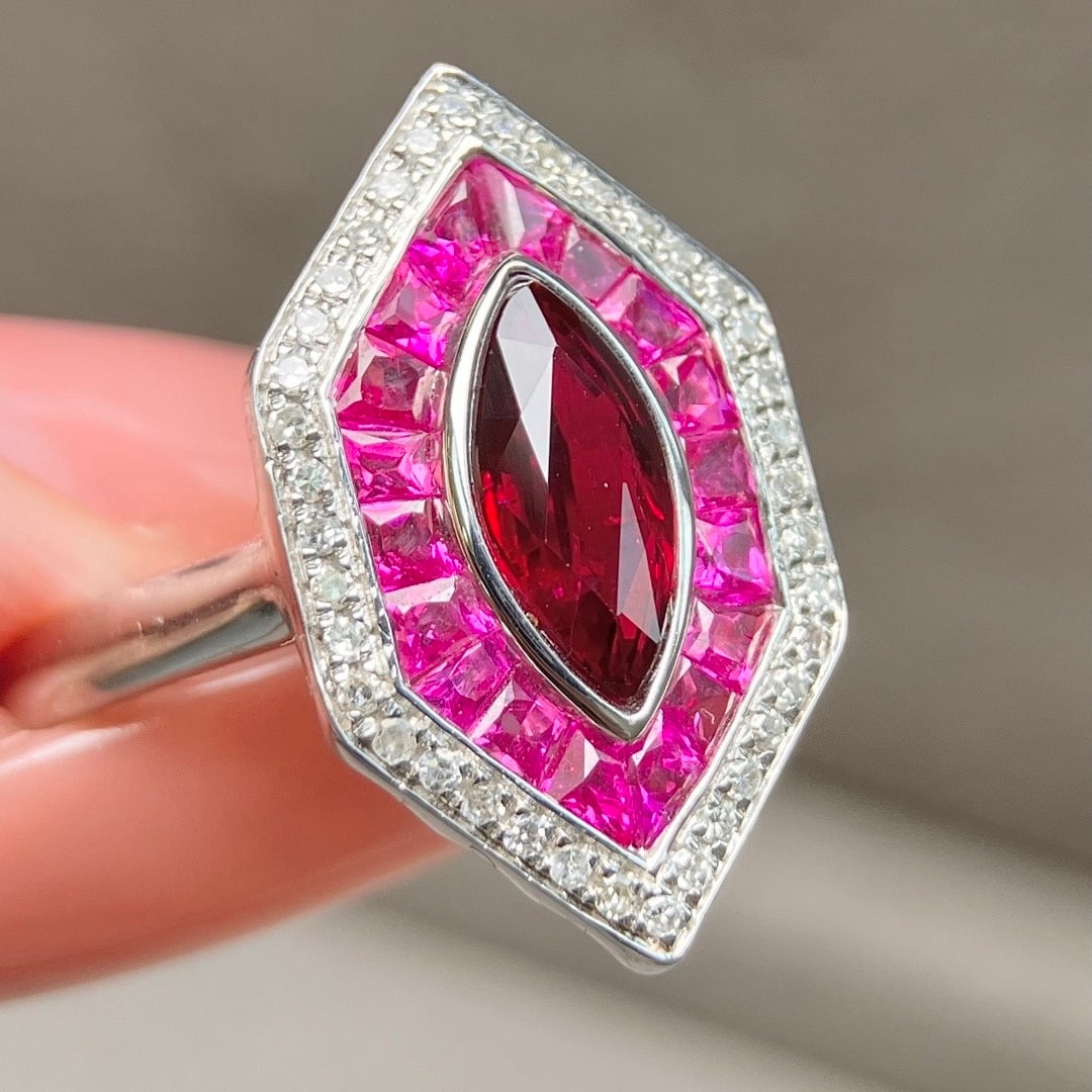 14k Gold 1.24 Ctw Natural Ruby & Ruby Ring - 2