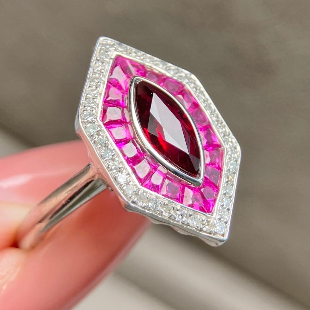 14k Gold 1.24 Ctw Natural Ruby & Ruby Ring - 4