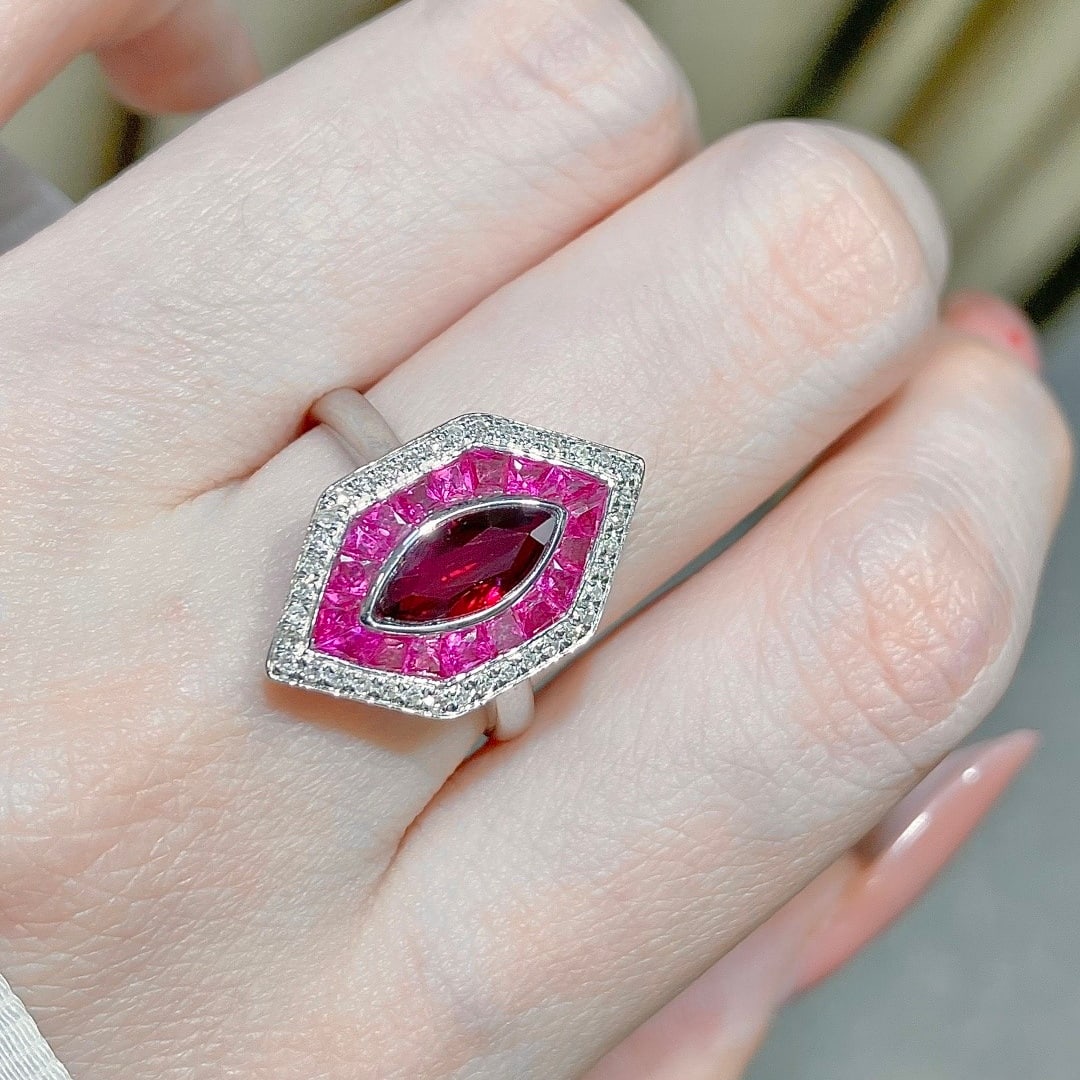 14k Gold 1.24 Ctw Natural Ruby & Ruby Ring - 6