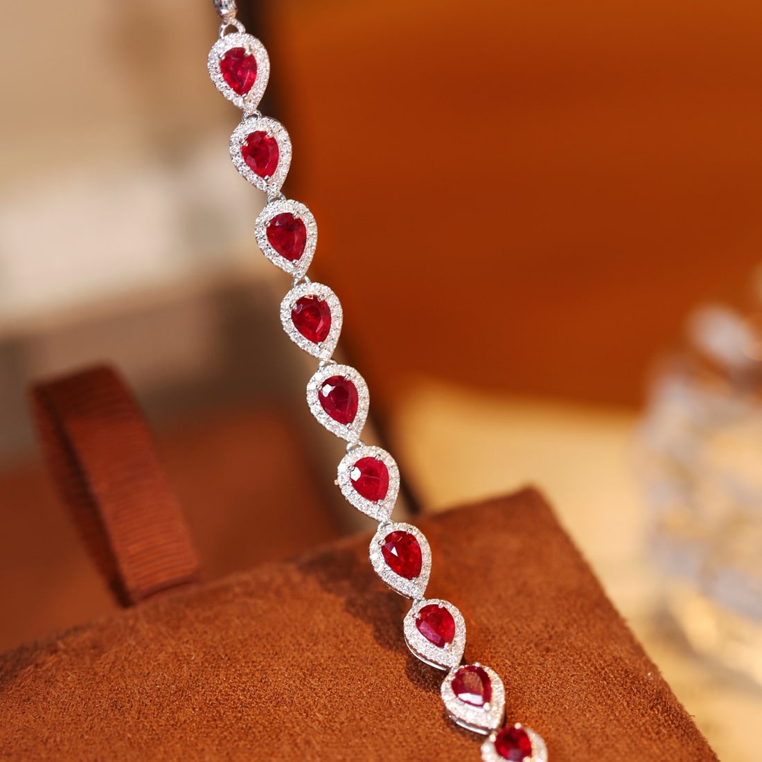 14k Gold 3.01 Ctw Natural Ruby & Diamond Bracelet - 3