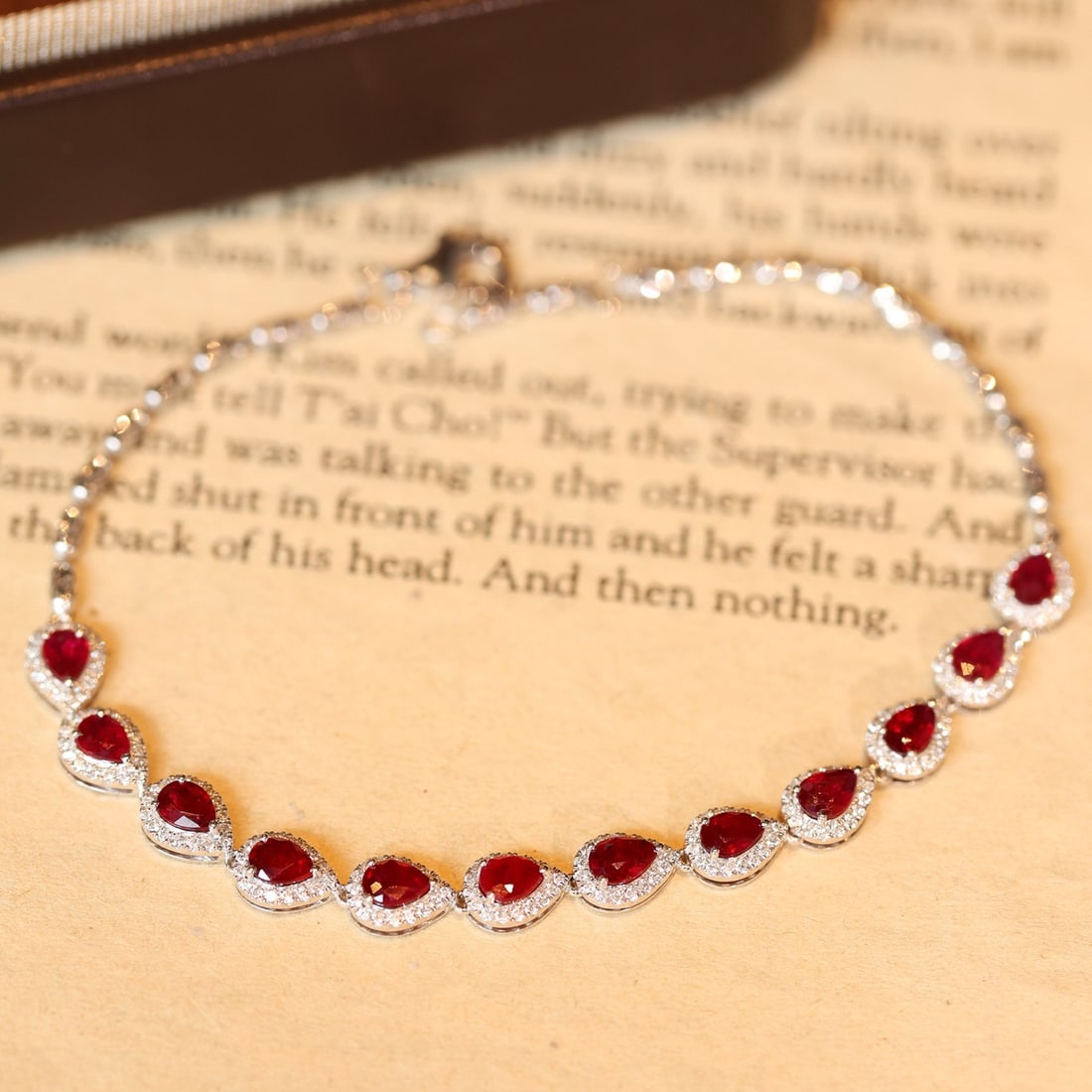 14k Gold 3.01 Ctw Natural Ruby & Diamond Bracelet - 5