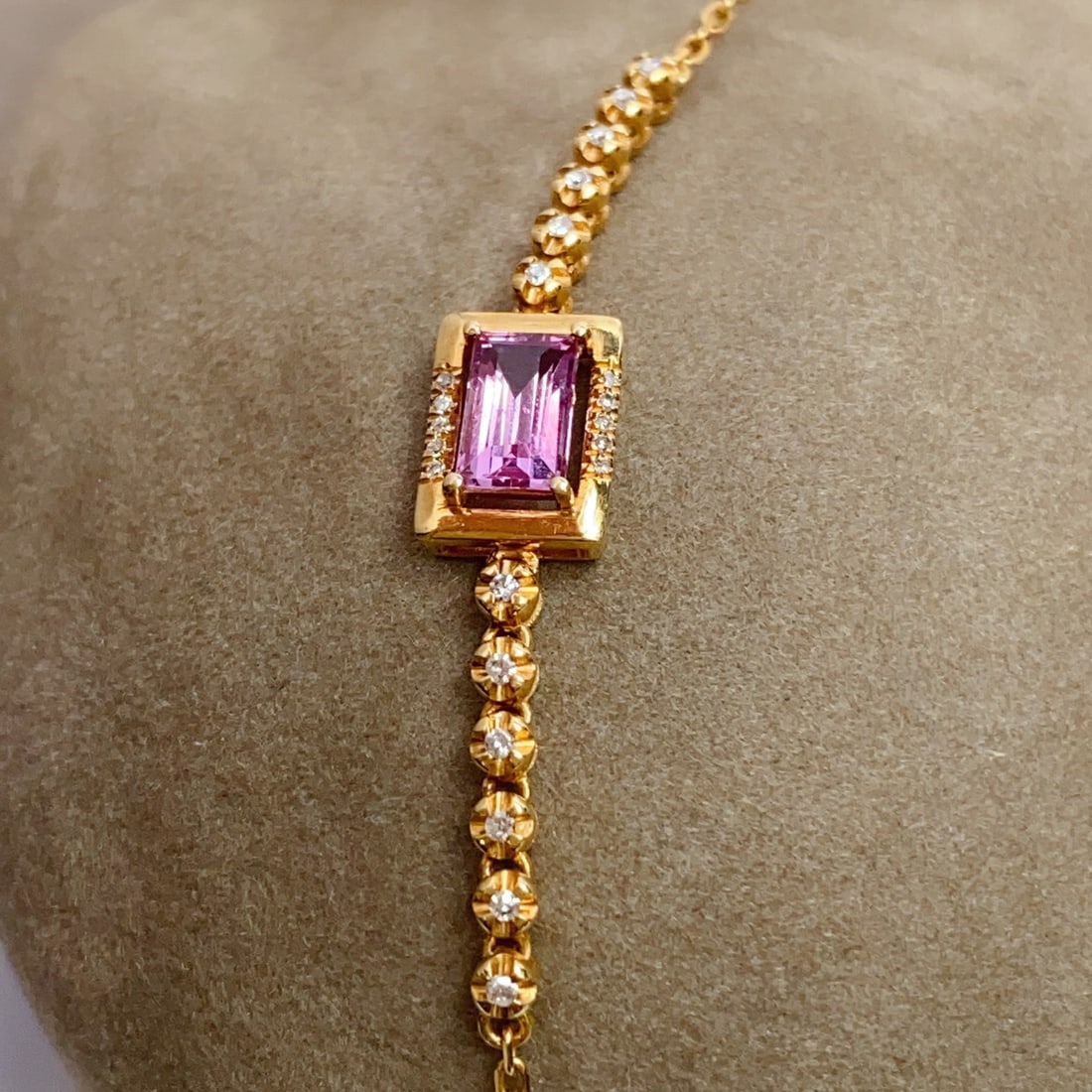 14k Gold 0.75 Ct Natural Sapphire & Diamond Bracelet (1 of 6)