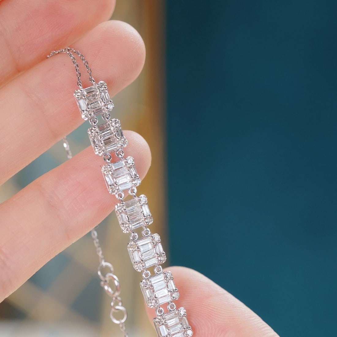 14k Gold 1.50 Ct Natural H Diamond Bracelet - 6