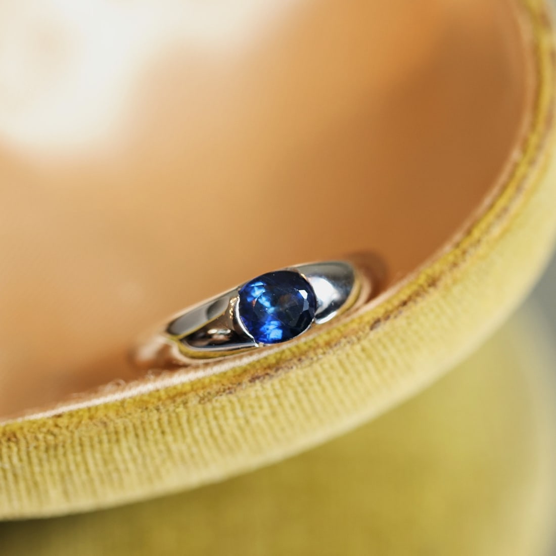 14k Gold 0.99 Ct Natural Sapphire Ring: Ref:231116377 // gold content:14k gold // ring size:7. 25us // // main gemstone:sapphire // shape:oval // carat weight:0. 99ct // color:blue // treatment:natural // Condition: NewLow Estimate: