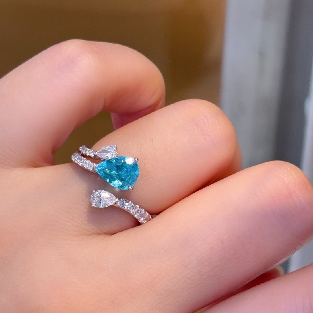 14k Gold 1.76 Ctw Natural Paraiba Tourmaline & Diamond Ring - 5